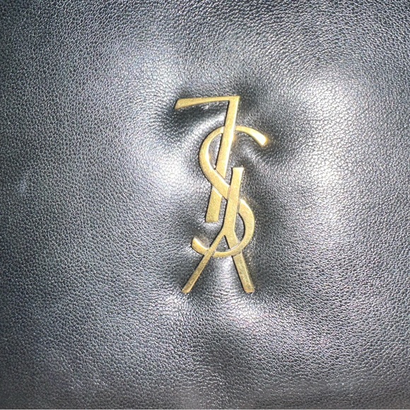 Yves Saint Laurent Black Clutch with Gold Logo - Picture 6 of 8